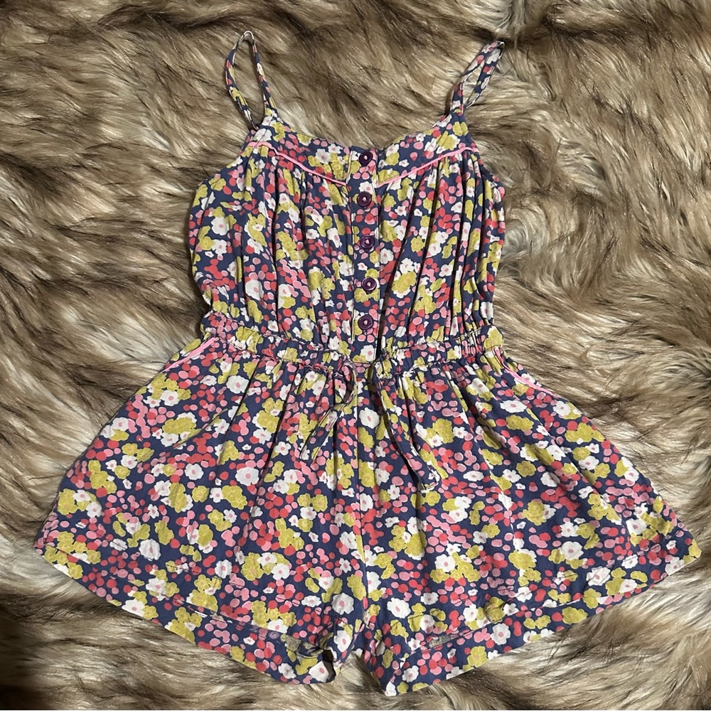 Mini Boden 3-4Y Romper with drawstring, pockets, adjustable straps